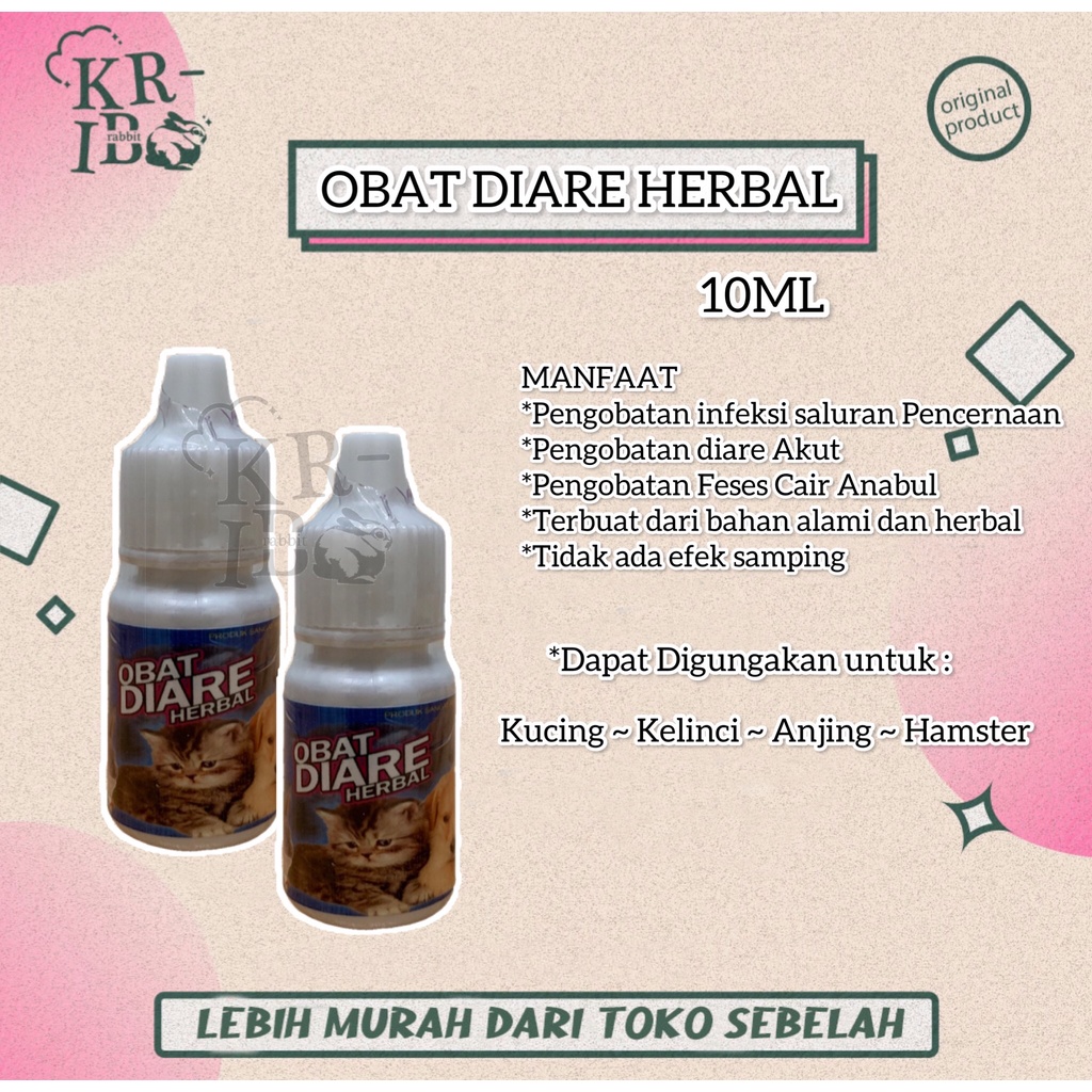 Sirup Diare Kucing Herbal - Sirup Herbal Cat Diare Sirup Diare kelinci dan anjing