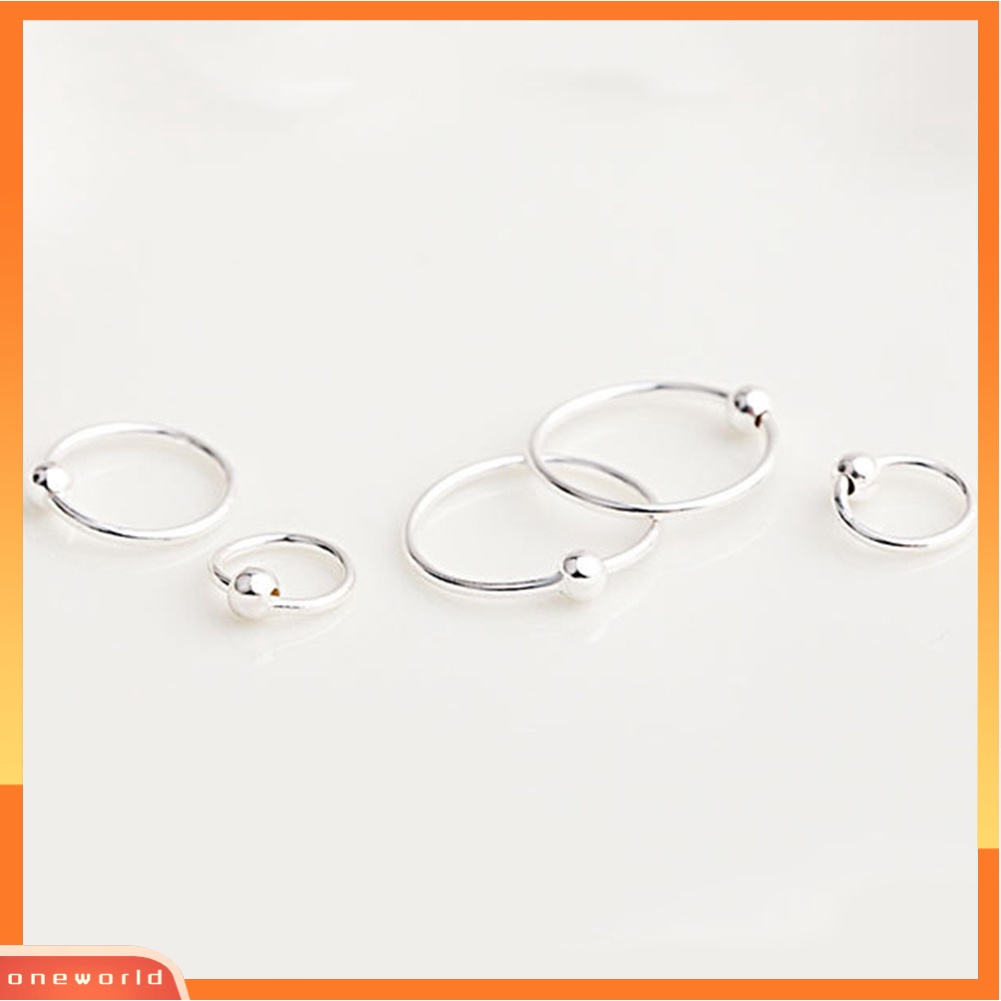 [WONE] Fashion Wanita Sliver Disepuh Putaran Cincin Anting Tulang Rawan Hoop Perhiasan Hadiah