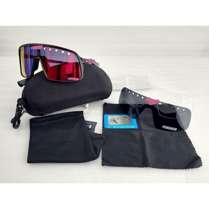 Kacamata Sepeda - Frame Hitam Doff Lensa Emas OK9406-42