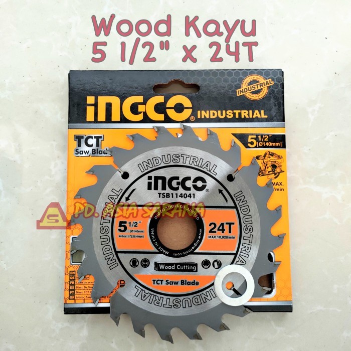 Mata Circular Saw 5 1/2" x 24T INGCO TSB114041 TCT Gergaji Kayu Inch