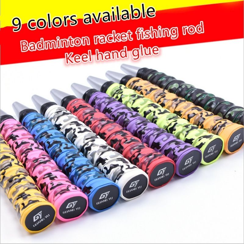 GRIP RAKET BADMINTON TENNIS JORAN PANCING KARET CORAK MOTIF CAMO ANTI SLIP - GRIP TULANG