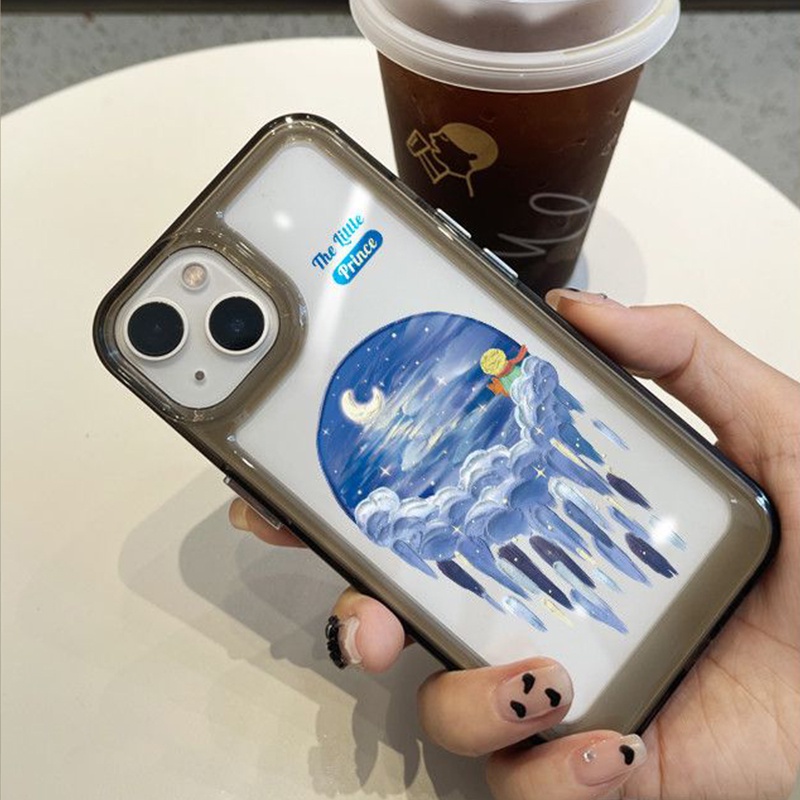 IPHONE Casing Soft Case Tahan Guncangan Planet Cat Minyak Kompatibel Untuk Casing Ponsel Iphone14 11 13 12 Pro XS Max X XR 78 6 6S Plus Cover TPU Transparan