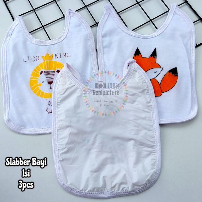 Celemek bayi/slabber adai/otto bayi isi 3 pcs waterproof