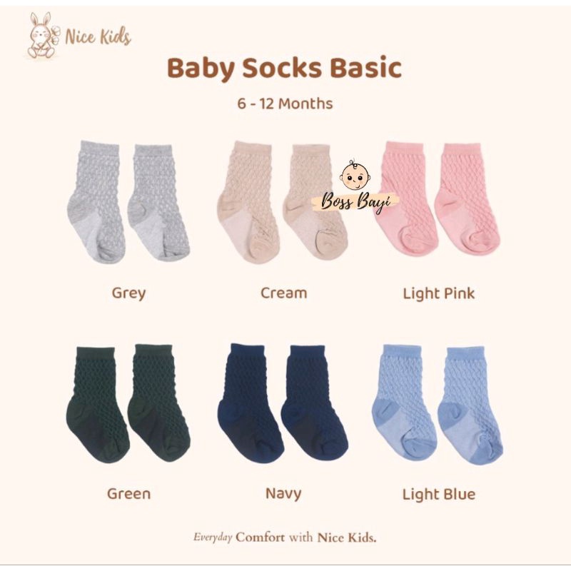 NICE KIDS - Baby Socks Basic / Kaos Kaki Bayi