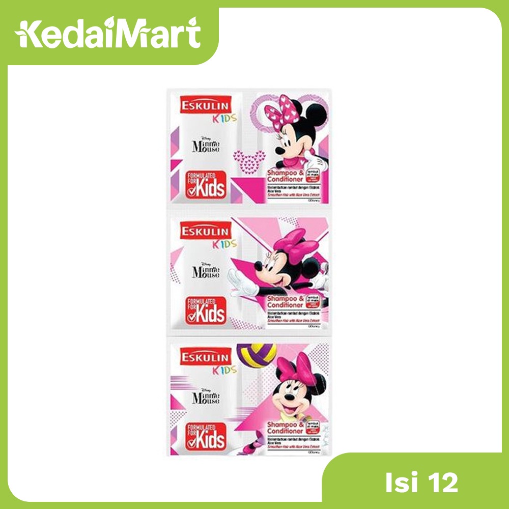 Eskulin Kids Shampoo & Conditioner Minni Renceng 12 x 10 ml