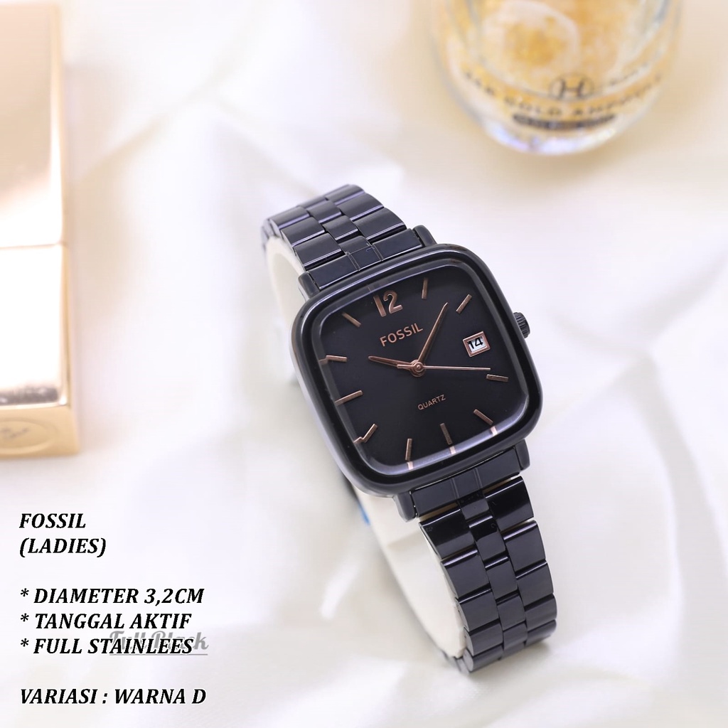 (BISA COD) JAM TANGAN WANITA FASHION FULL STAINLEES TANGGAL AKTIF