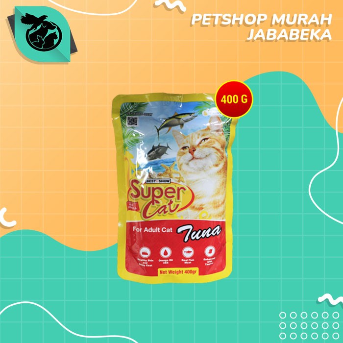 Super Cat Pouch Makanan Basah Kucing Wet Food SuperCat 400 Gram