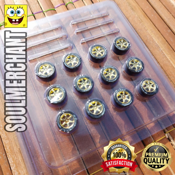 PAKET BAN KARET HOTWHEELS MINI GT isi 3 Set - SPEEDHUNTERS EMAS GOLD