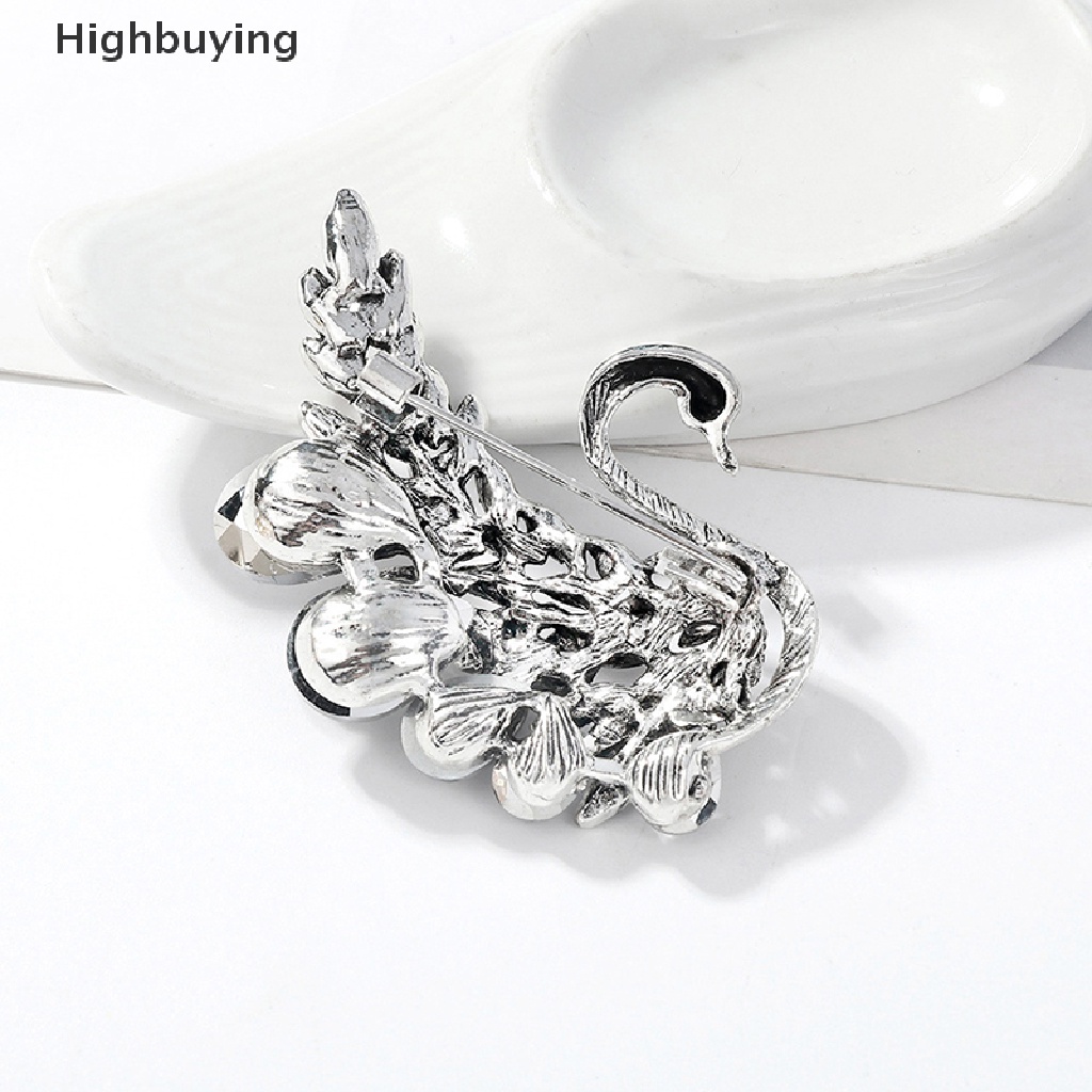 Hbid Swan Pin Bros Swan Untuk Wanita Berlian Imitasi Mulia Swan Brooch Elegan Pin Fashion Perhiasan Hewan Kerah Pin Pesta Pernikahan Lencana Wedding Pin Glory