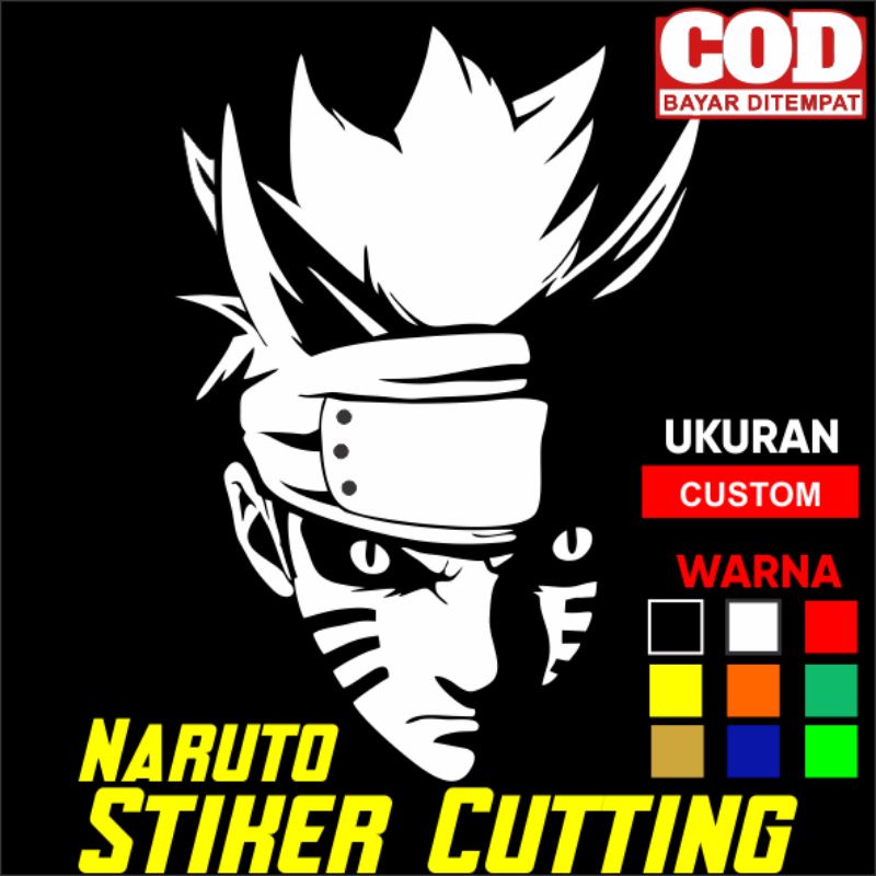 Sticker Naruto Karakter Kartun, Stiker Cutting Mobil