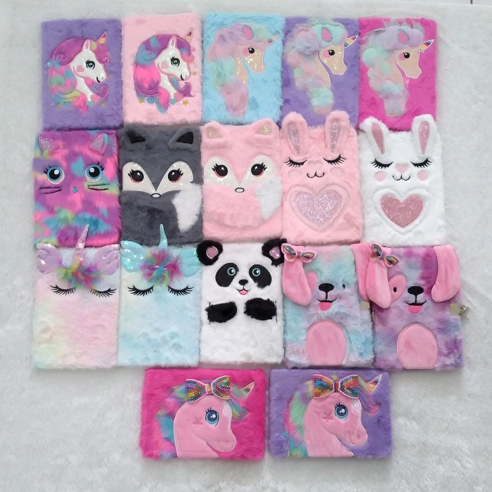 

Pad Buku Unicorn Notebook Bulu Anak