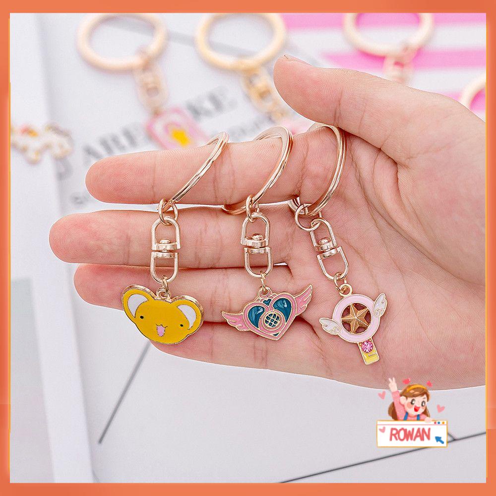 R-flower Key Girly Heart Pendant Gantungan Kunci Logam