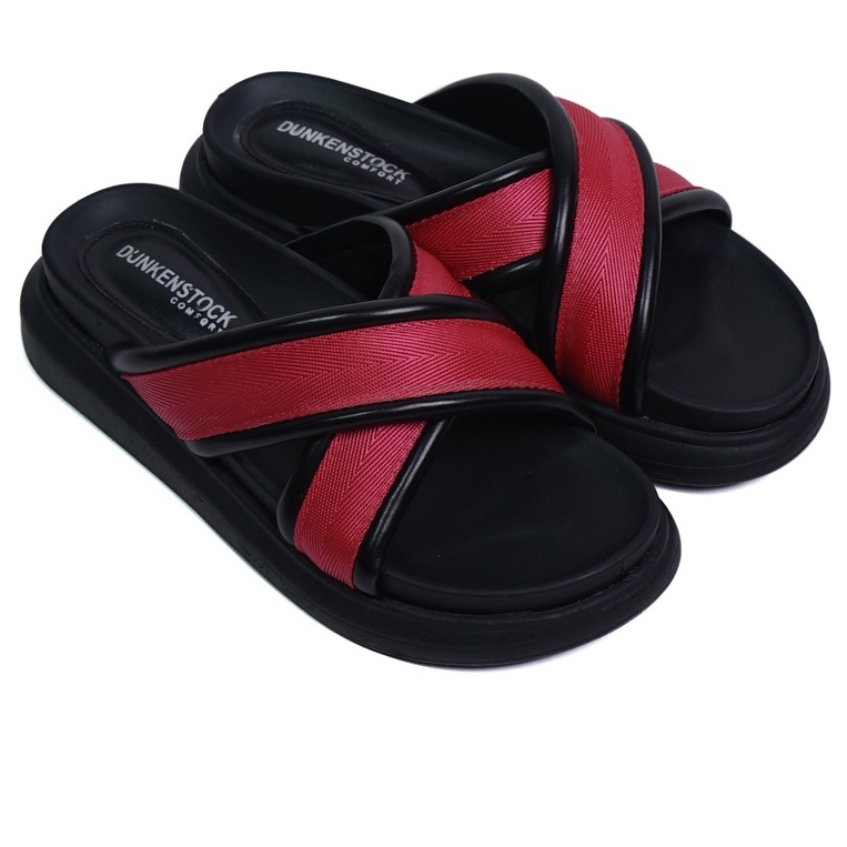 SARASARA YUK - Dunkenstock ZOEY Sandal Wanita Silang Tinggi 5cm Size 36 - 40 Selop Tidak Licin Sendal Beleza Wedges Slop Birken Rumah Belleza 37 38 39 Warna Deep Pink Sara Sara Kekinian Premium Terbaru Shoes Ori Original Mall Official Store