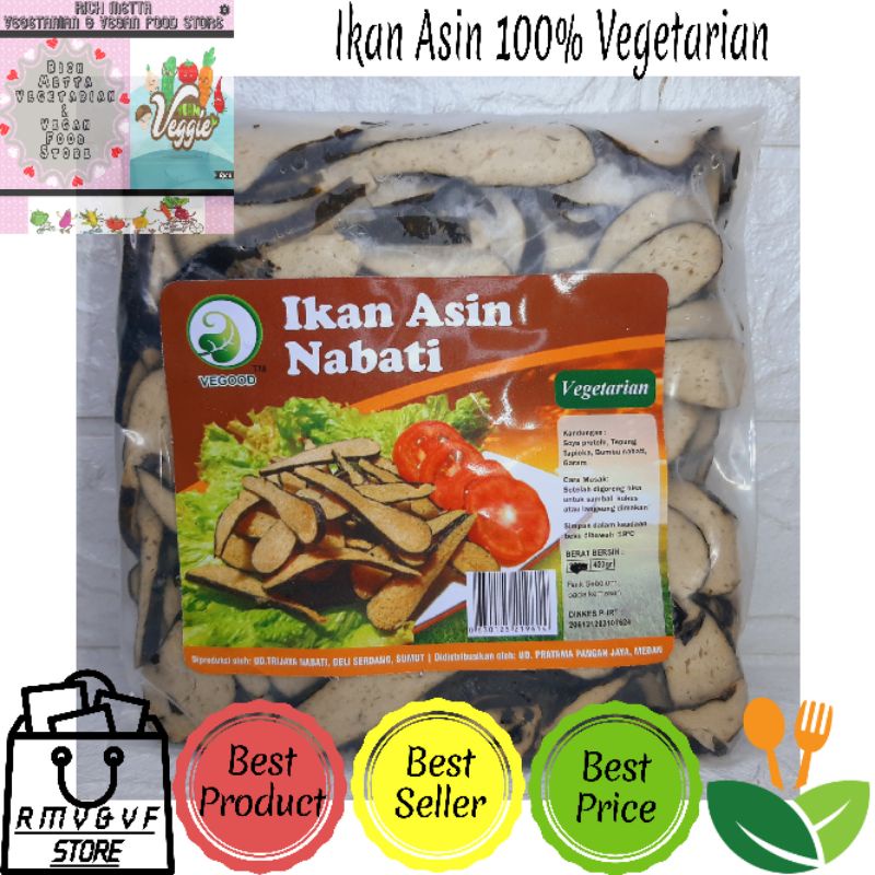 

Vegood Ikan Asin Nabati Slice Salted Fish Vegetarian Frozen Food 450gr