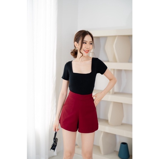 CELANA PENDEK TON BEWRY MODEL HIGHWAIST  BELAH SAMPING CELANA IMPORT BANGKOK (CLBRY034)