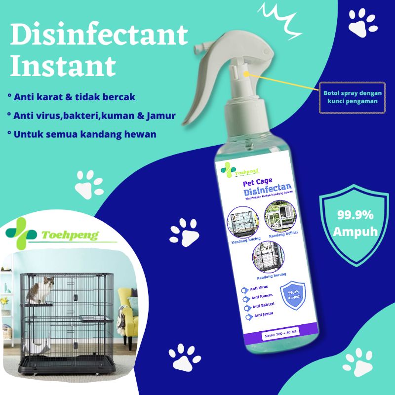Disinfektan Instan Spray Kandang Kasur & Tempat Bermain Hewan Disinfektan Kandang Hewan Spray Disinf