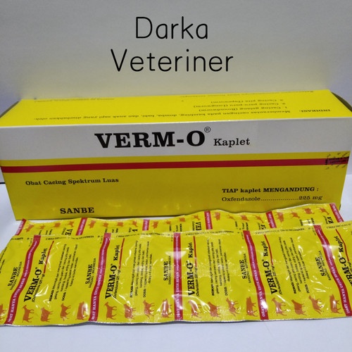 VERM O KAPLET (1 STRIP @10 KAPLET) - obat cacing sapi kerbau domba (harga per 10 kaplet)