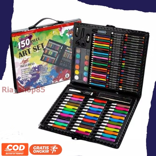 

(COD) Crayon Set 150 pcs Alat Gambar Alat Tulis & Lukis Menggambar Melukis Anak