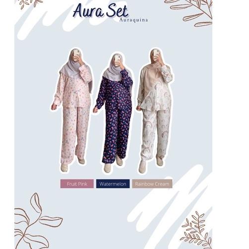 Tren Terbaru One Set Piyama Setelan Rayon Aura Set