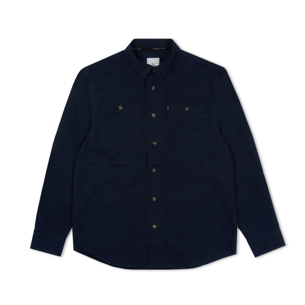 MGEE Original Baju Pria Kemeja Polos Lengan Panjang Camper C013 Navy