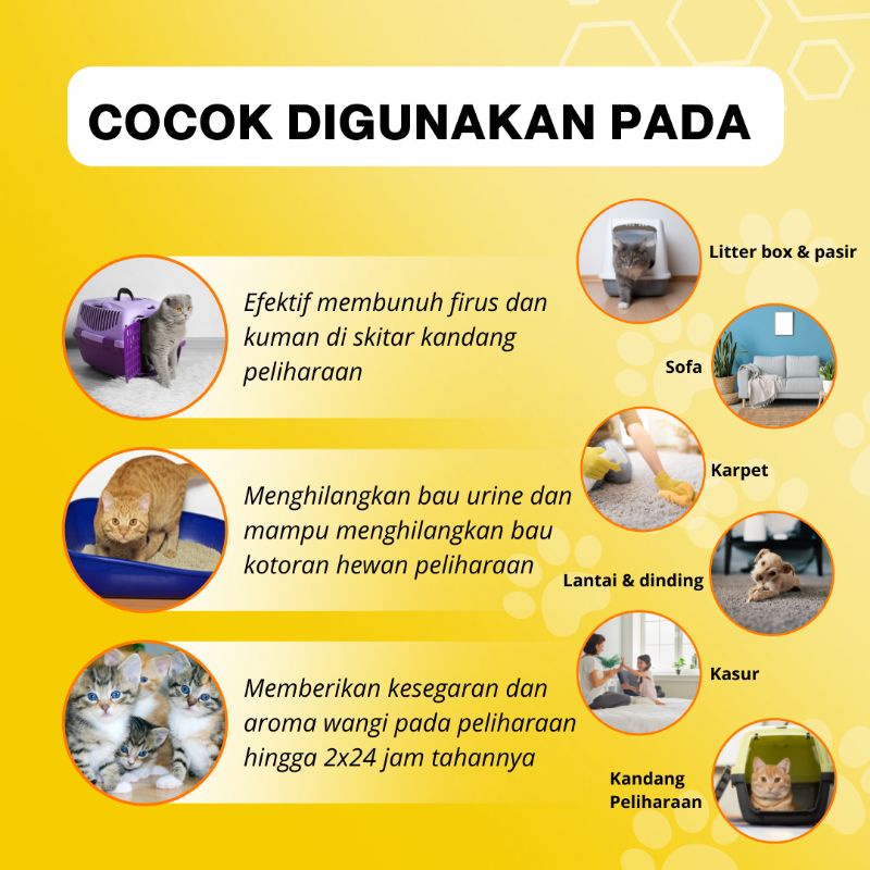 ( HARING CLEAN) Aroma Lavender pengharum kucing pet Odor Remover haring clean penghilang bau pup penghilang bau kotoran hewan pesing kucing penghilang bau kandang kucing dan anjing