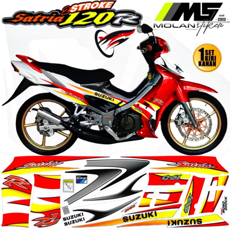 Decal Sticker Striping Variasi Motif Ori Satria R 120 LSCM Hiu Agresif /Satria R 120 hiu 2 Tak /Satr