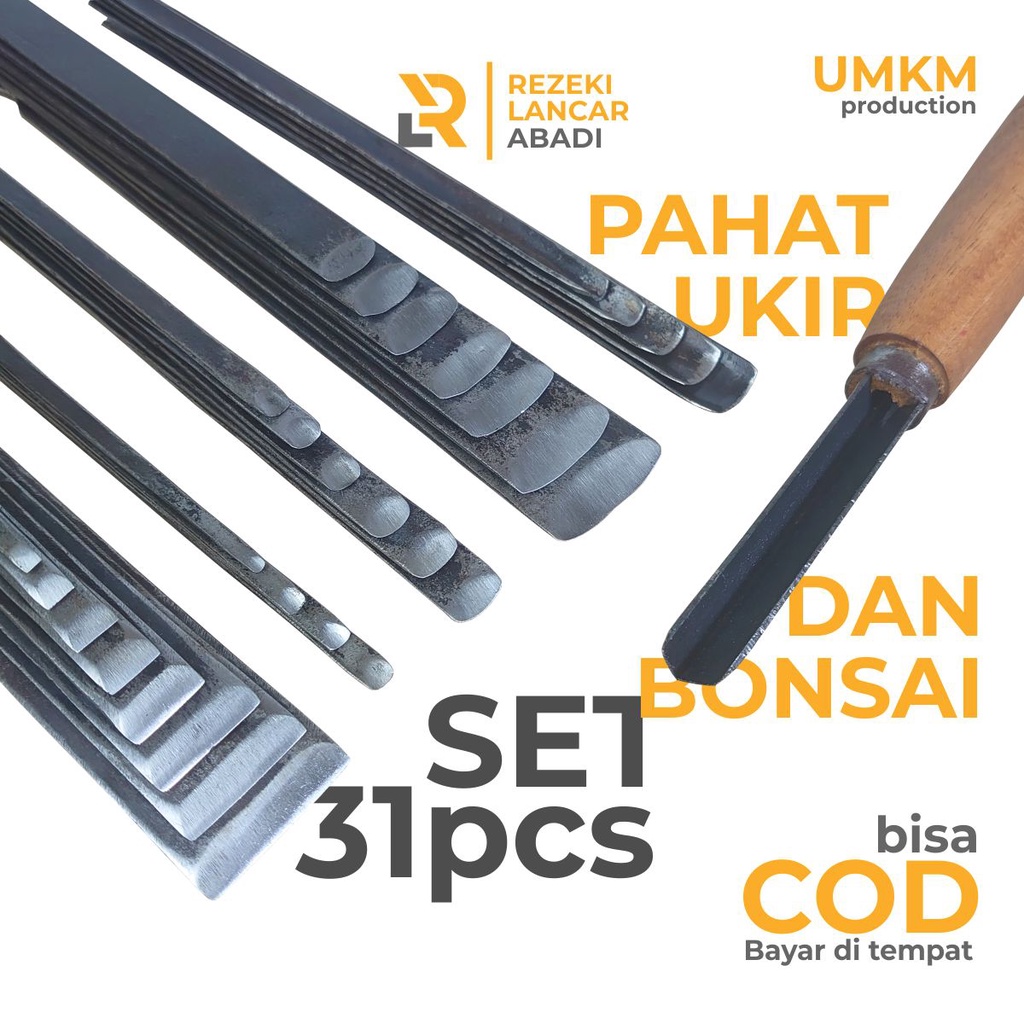 PAHAT UKIR JEPARA/TATAH UKIR KAYU DAN BONSAI SET KWALITAS PREMIUM