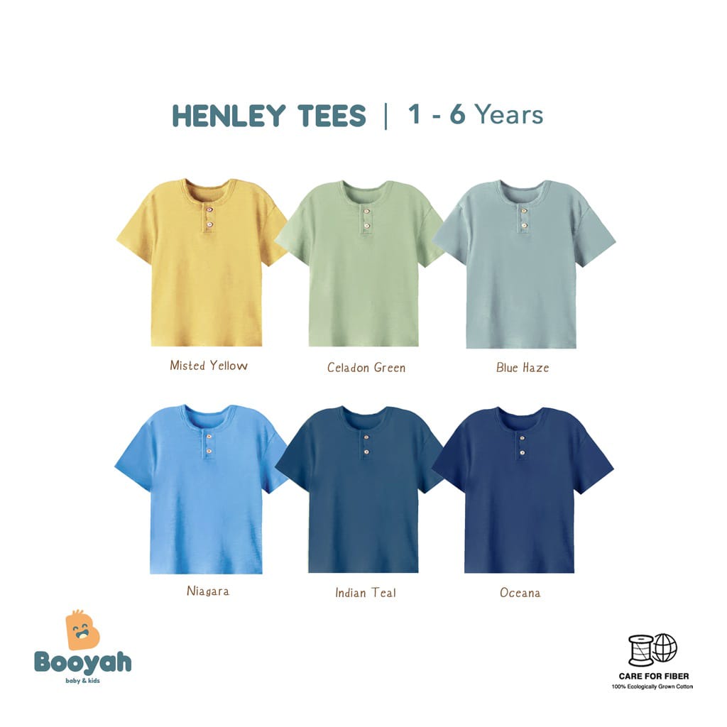 Booyah Baby &amp; Kids Kaos Anak - Henley Tee (1-6Tahun) Kaos Casual Anak Arevyonlineshop