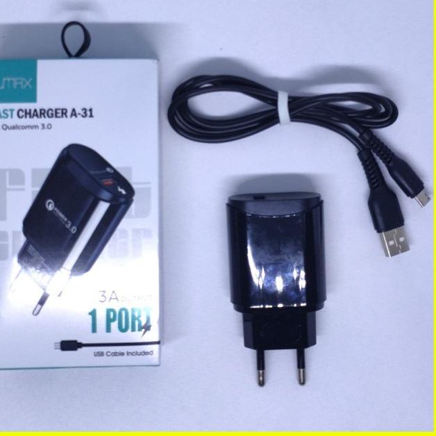 Ready Stock TC Charger UMAX A31 Fast Charging Qualcomm QC 3.0 + kabel