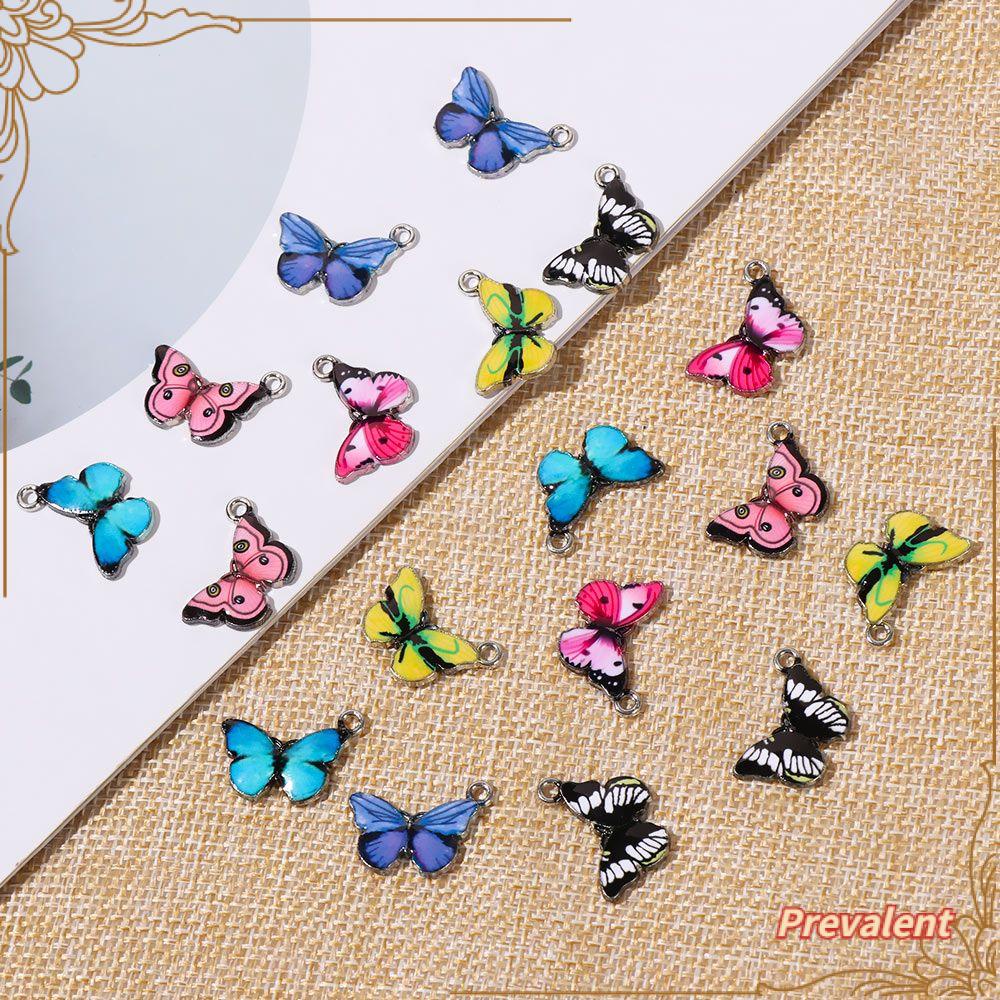 Preva 10PCS Butterfly Charms Fashion Kalung Gelang Anting Kerajinan DIY Aksesoris Hewan Lucu
