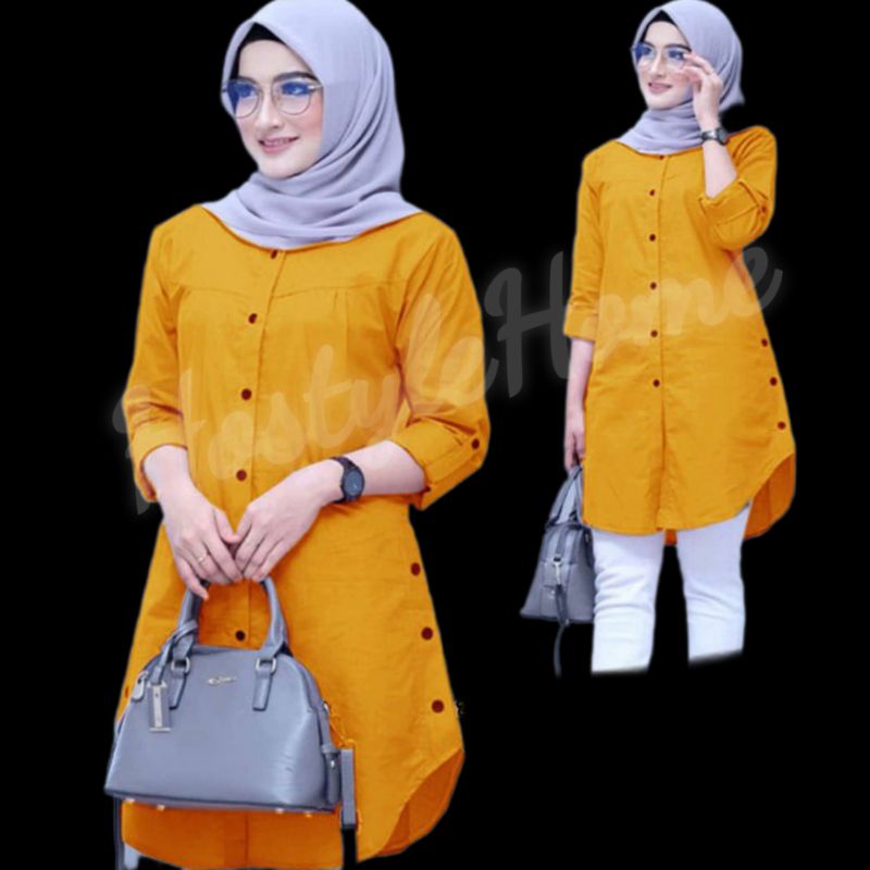 LYLA TUNIK  - Baju TUNIK Ukuran S M L XL XXL XXXL 3XL JUMBO Lengan 3/4 Wanita Ibu Muslim Untuk Acara