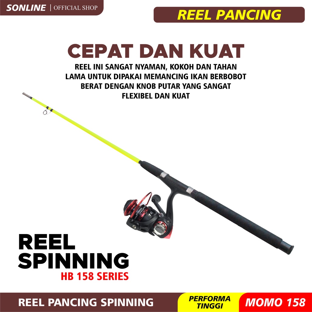 SONLINE Reel Pancing Laut Mini 500 Series Reel Pancing Warna Hitam Merah Reel Metal Reel Pancing Laut Reel Momo158