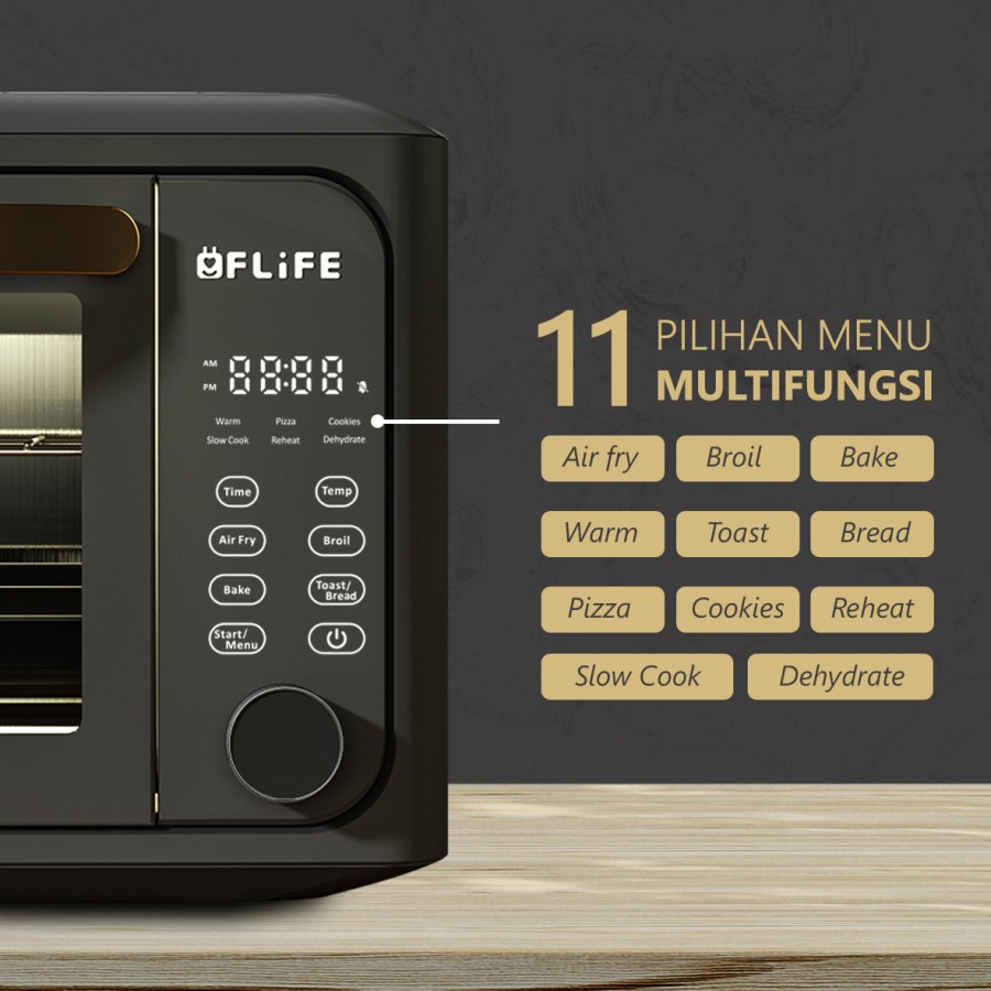 FLIFE OV-24ED Digital Air Fryer Toaster Oven 24L - 8in1 Function