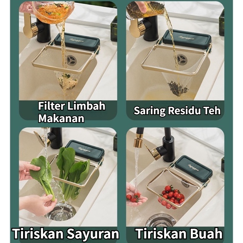 【COD】 Filter Wastafel Makanan / Rak Filter Wastafel Lipat / Rak Filter Wastafel / Drain Basket Sink