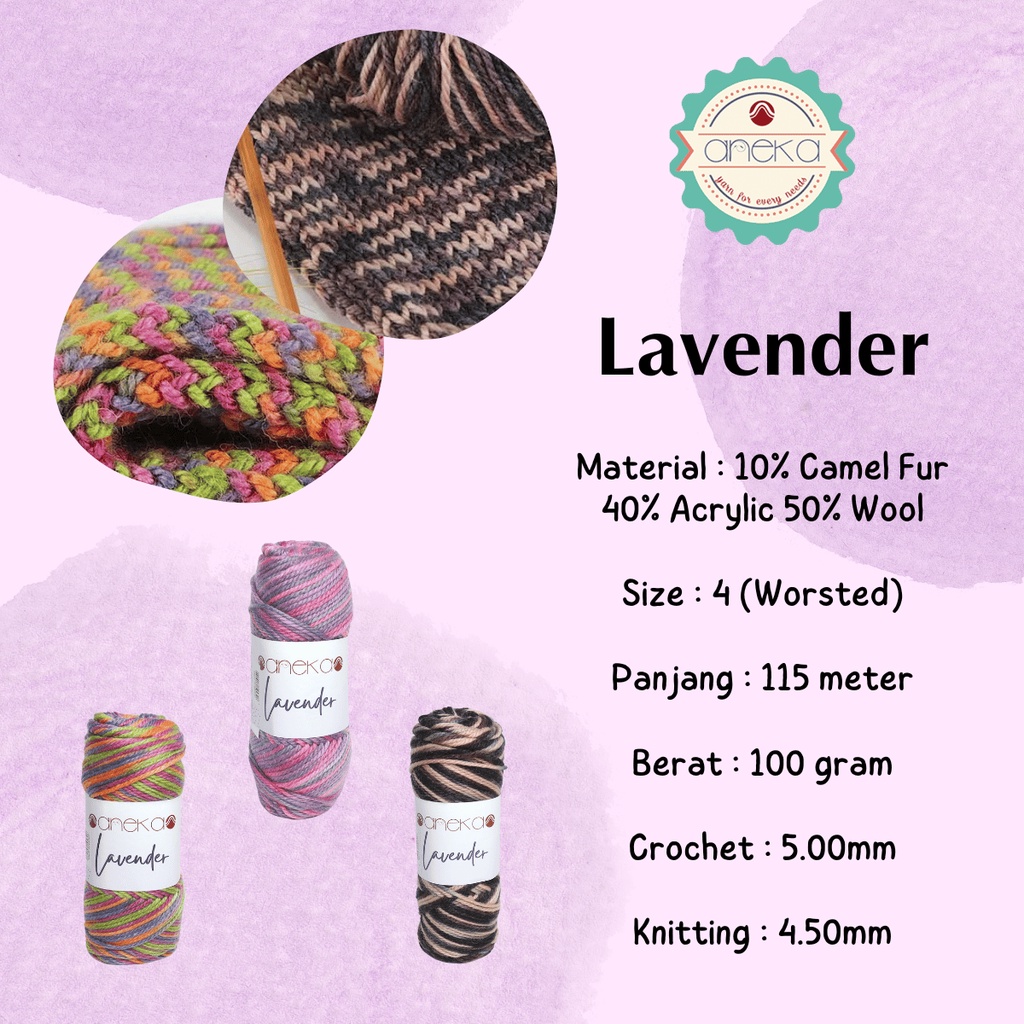 KATALOG - Benang Rajut Lavender / Camel Wool Yarn