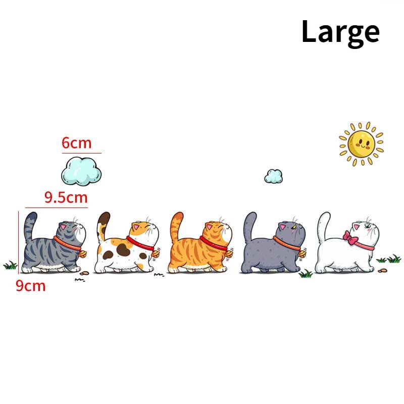 Elegan Kucing Peliharaan Stiker Mobil Auto Self-Adhesive PVC Stiker Lima Berjalan Kucing Styling Stiker Mobil Truk Motor Dekorasi Mobil Tubuh Kreatif Decals Kartun Lucu Kucing Stiker