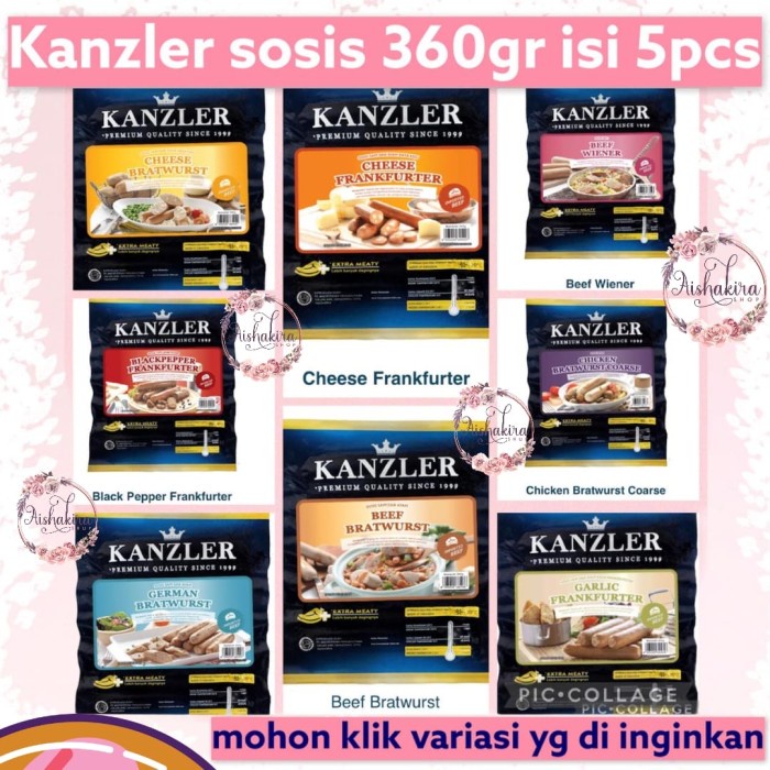 

sosis kanzler beef bratwurst | kanzler cheese bratwurst 360 gr - garlic frank
