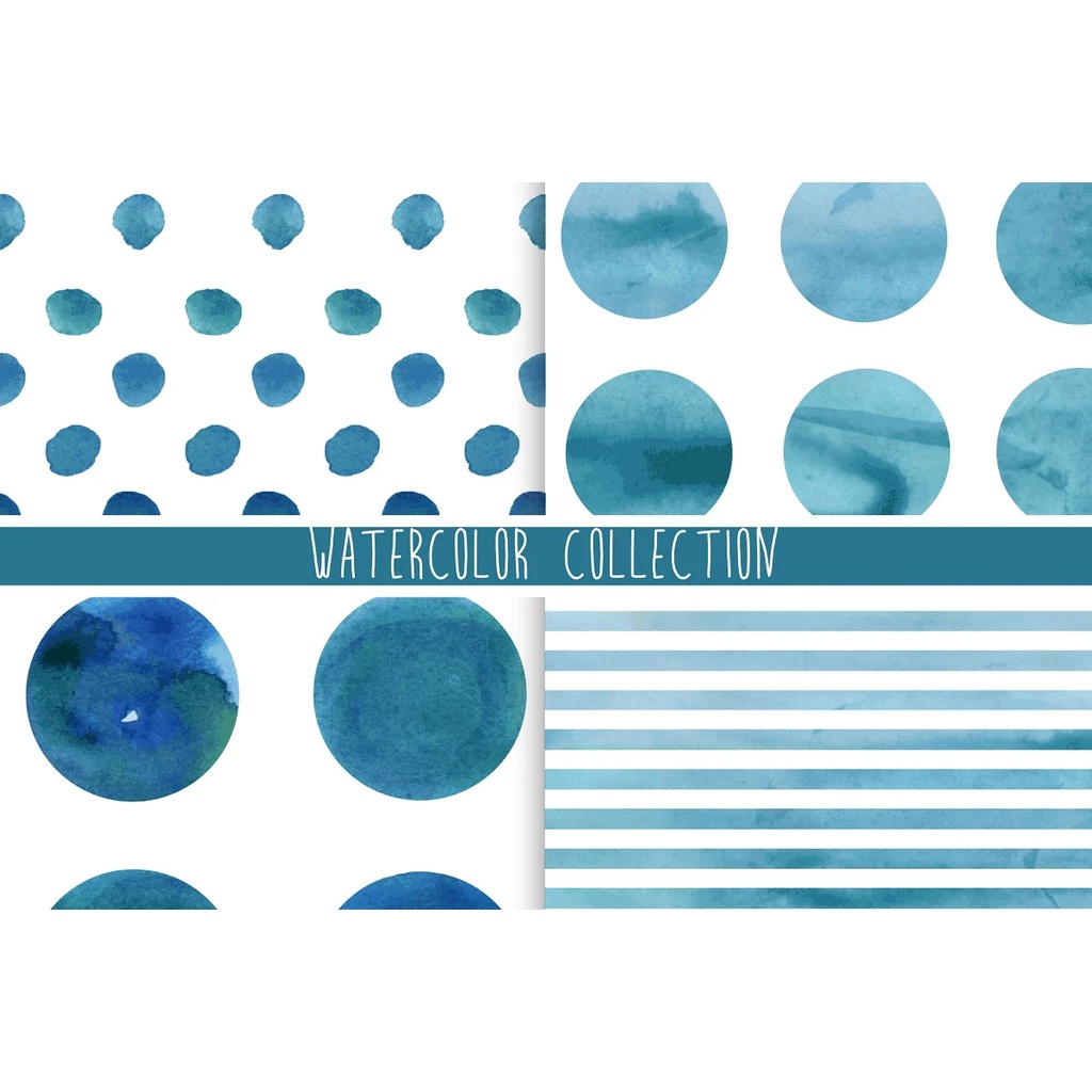 Watercolor Pattern, Lines, Circles