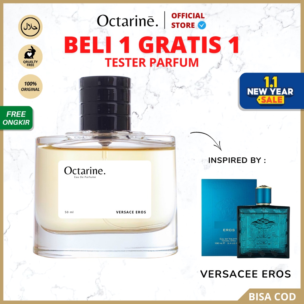 Parfum Pria Tahan Lama Penarik Wanita Aroma Maskulin, Mewah, Segar by Octarine - inspired Versace Eros | Parfume Perfume Farfum Minyak Wangi Cewek Cowok Murah Original