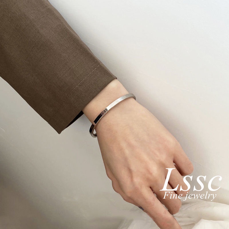 Gelang Titanium Wanita Anti Karat Emas 18K Elegan Sederhana Fashion Korea Aksesoris Perhiasan