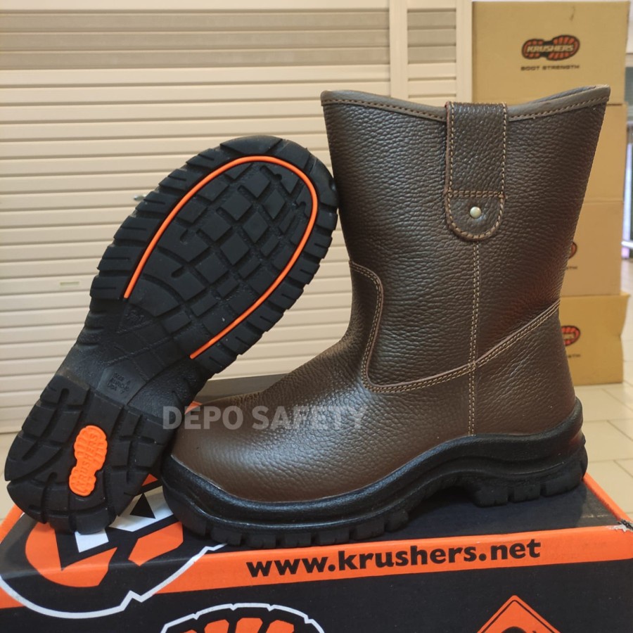 Safety Shoes KRUSHERS Texas Brown Black - Sepatu Safety Krusers Texas Coklat Dan Hitam ORIGINAL 100%