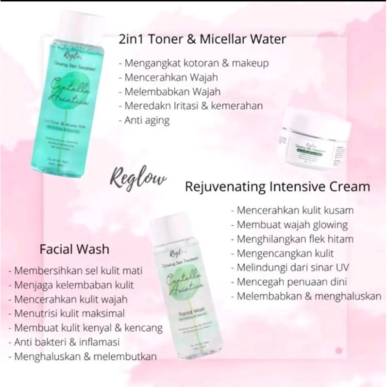 reglow skincare wajah glowing treaetment series jerawat original