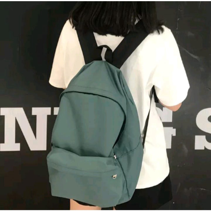 Ransel polos wanita pria kanvas - ransel polos anak sekolah Canvas - Tas Anak Sekolah Ransel SD SMP