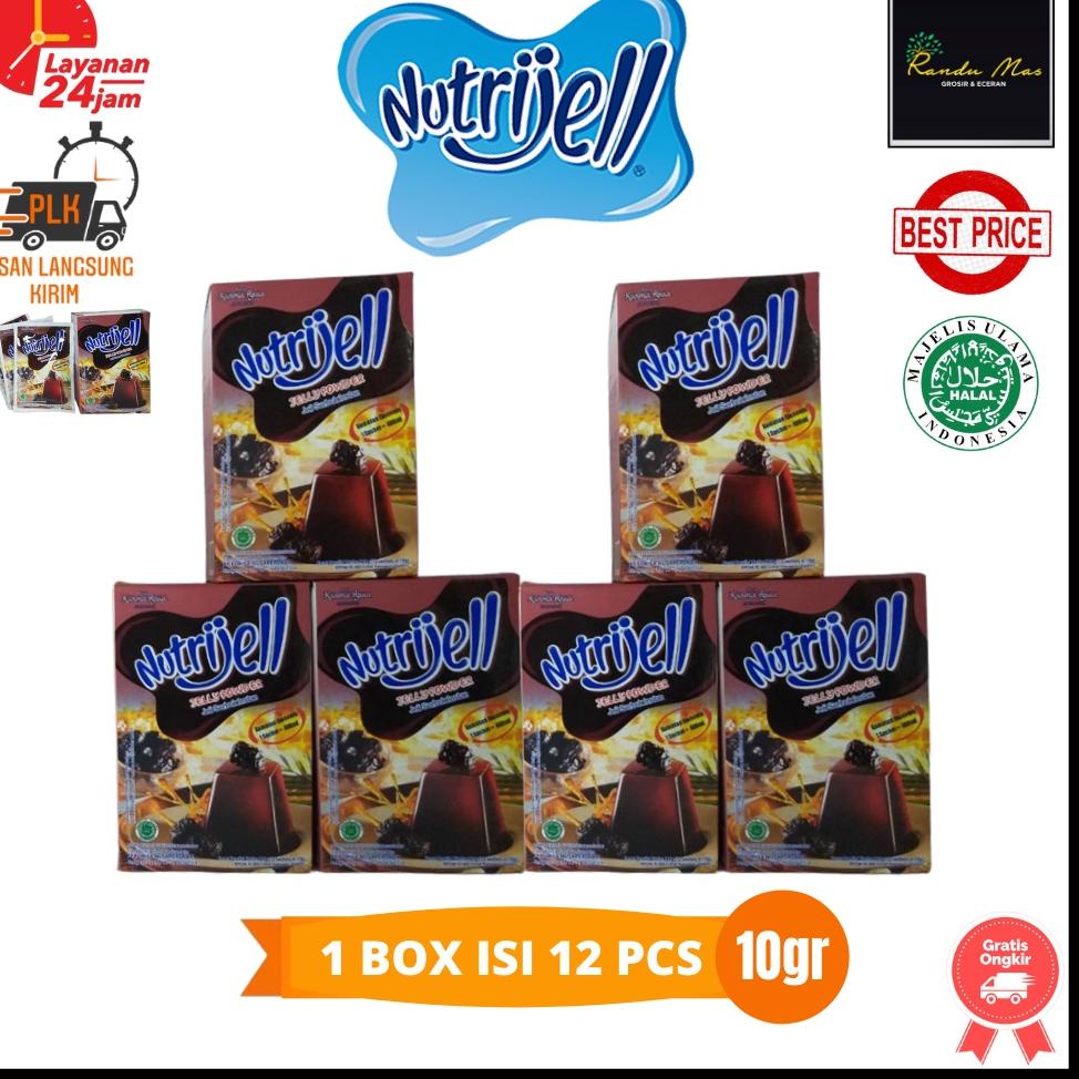 

V(1Y♥) Nutrijell Agar Kurma Ajwa 10gr 1 Box Agar-Agar Nutrijel Varian Buah Kurma Jelly Powder Kemasan Ekonomis super keren