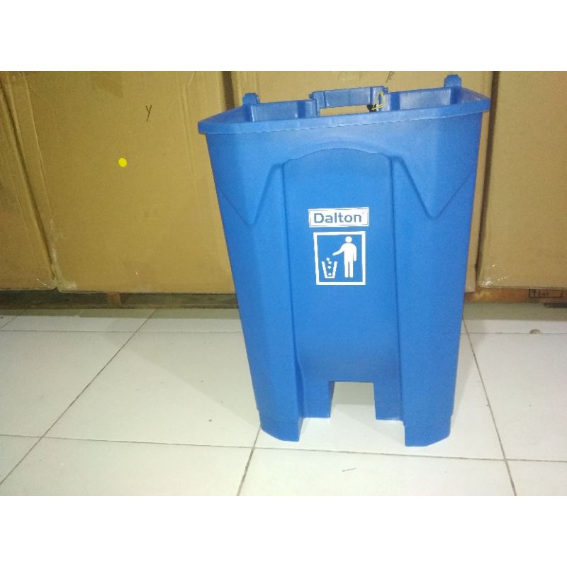 Tong sampah HDPE 50 Liter pedal Dalton 50U Biru/Bak sampah Dalton 50Liter Injak pedal