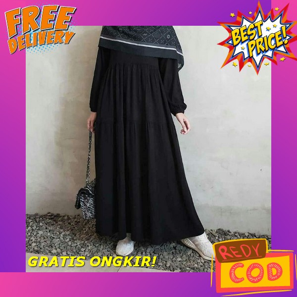 Gamis Korean Style 2022 / Dress Kondangan / Gamis Remaja Kekinian / Atalia Dress Plus Rompi / Gamis 