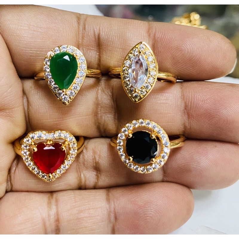 cincin permata //cuncin lapis emas //permata zircinia //cincin