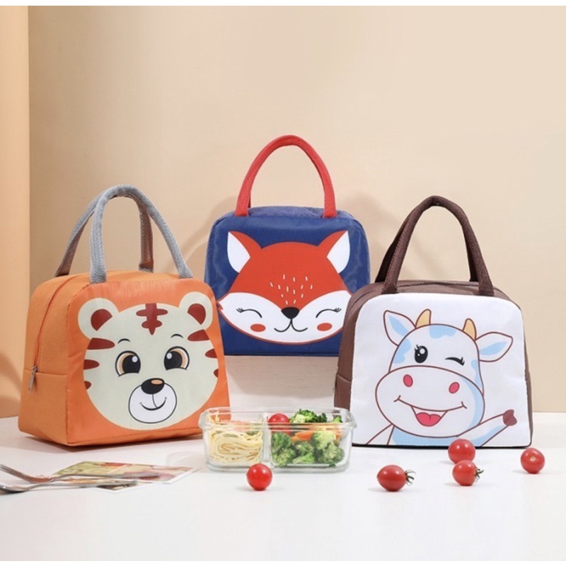 Tas Bekal Makanan Motif Kartun - Cooler Bag Motif Animal - Tas Bekal Makanan Anak