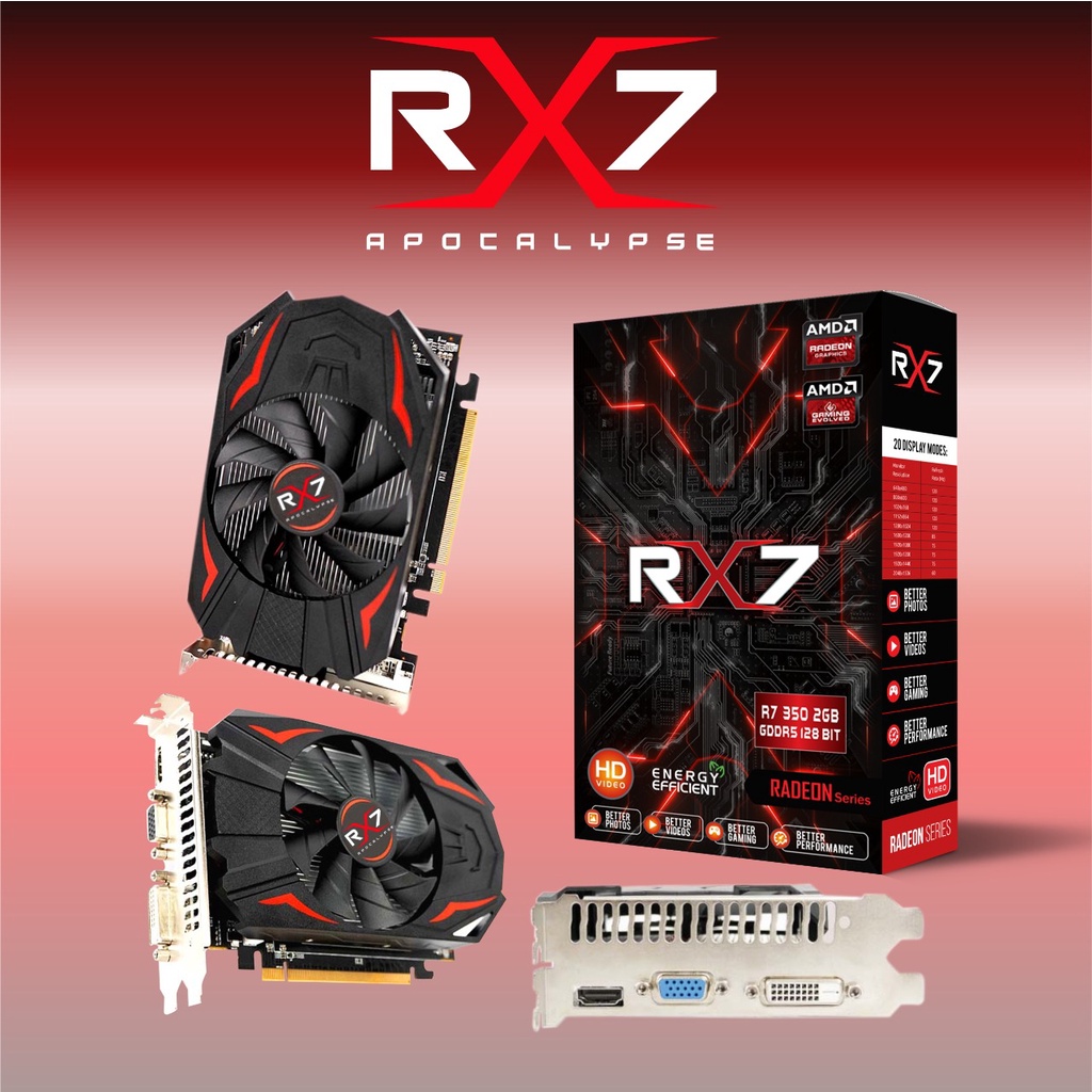 VGA RX7 R7 350 2GB GDDR5 128 BIT REAL CAPACITY RESMI