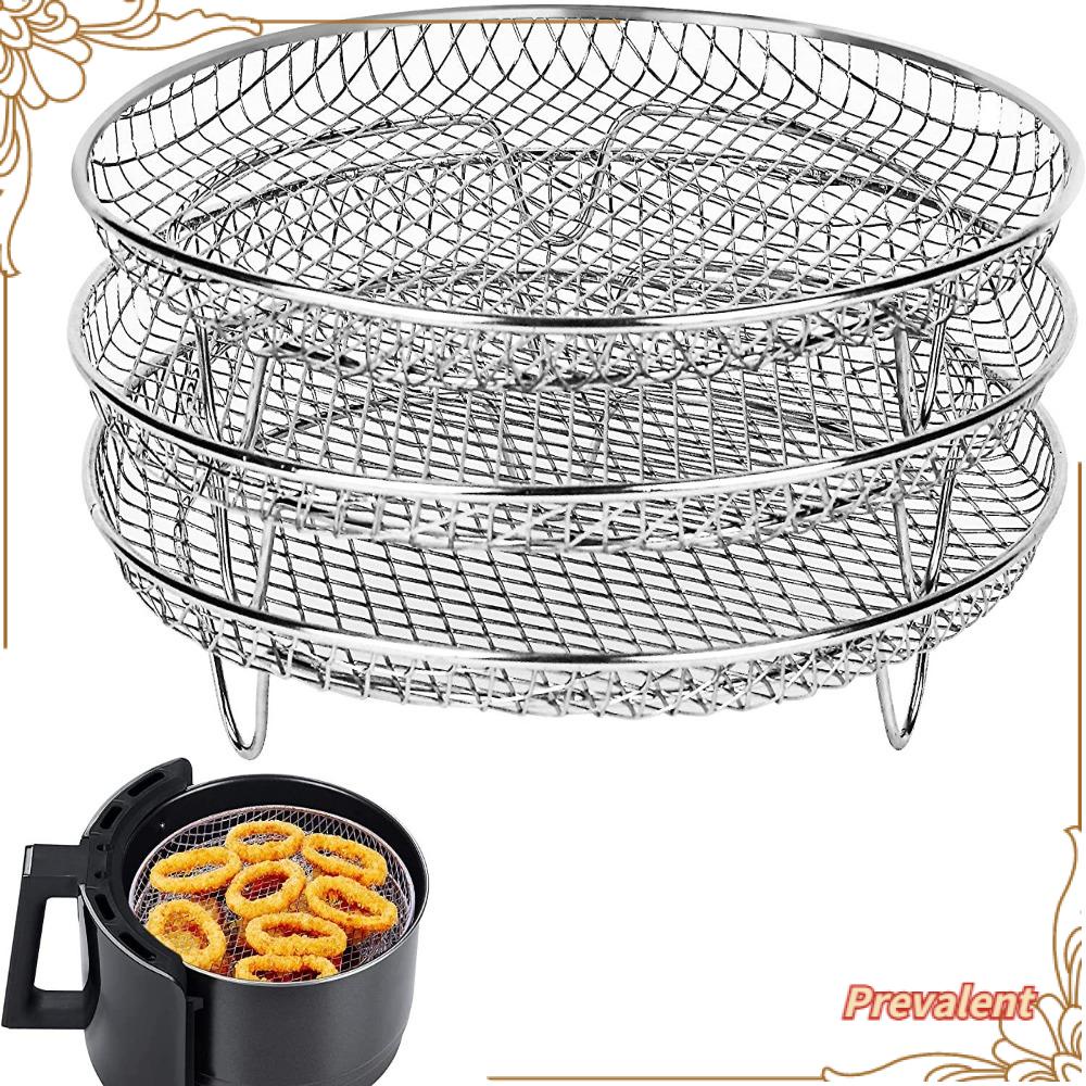 Preva 3Pcs Air Fryer Rak Peralatan Masak Stainless Steel Alat Dapur Tiga Susun